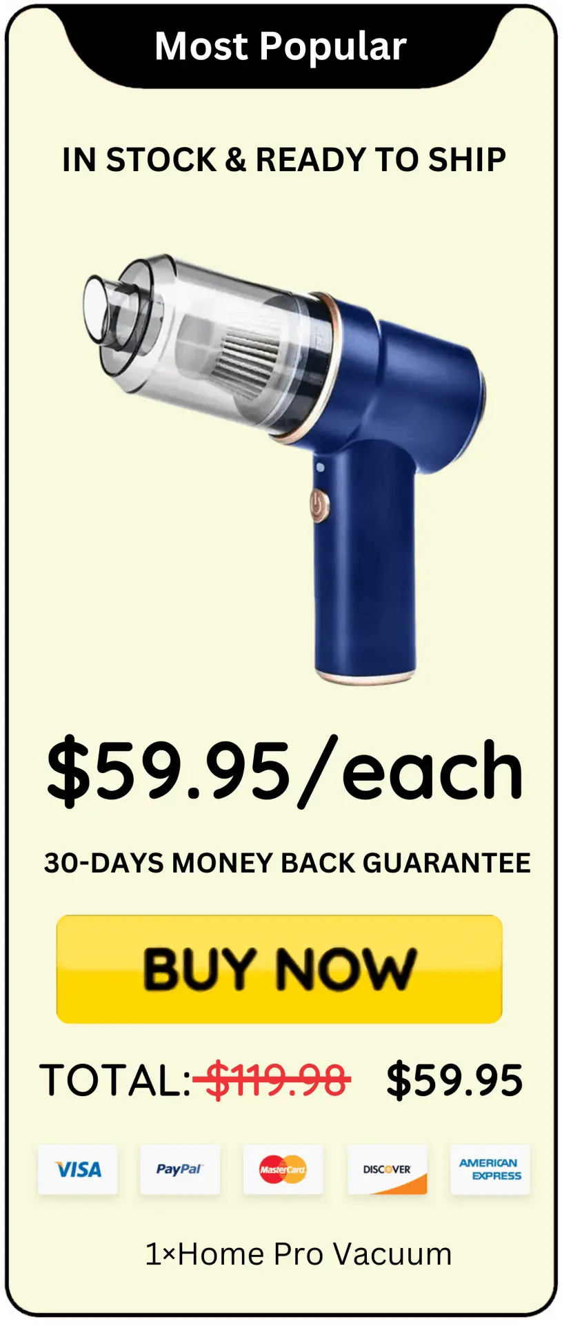 Home Pro Vacuum offer price 